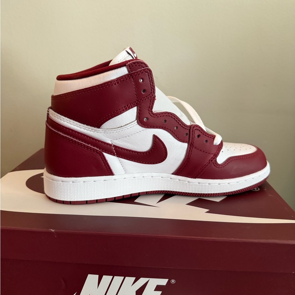 Nike Maroon and White High-Top Sneakers